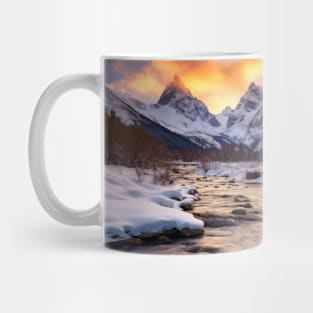 Mountains River Serene Landscape Inspire Mug